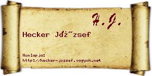 Hecker József névjegykártya